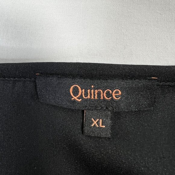 Quince Washable Stretch Silk Tiered Maxi Dress Short Sleeve Black XL - Picture 8 of 15